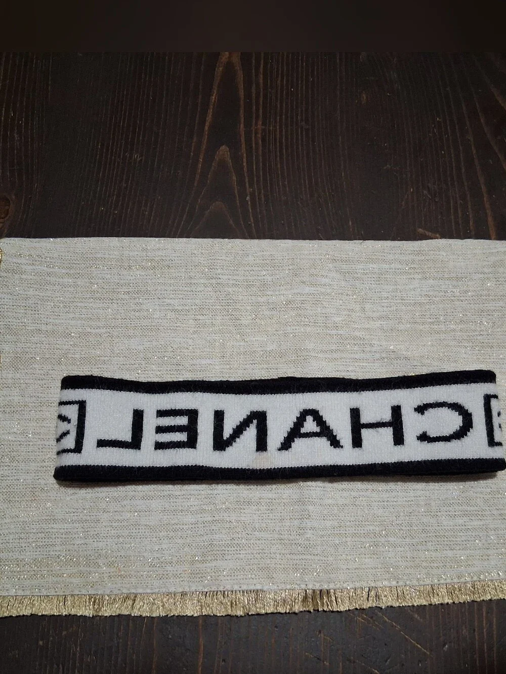 Chanel Black and White Branded Accent Band